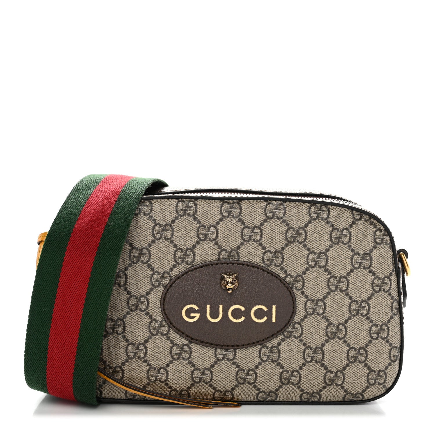 Gucci GG Supreme Monogram Web Neo Vintage Shoulder Bag Beige New Acero Crop 1 of 11