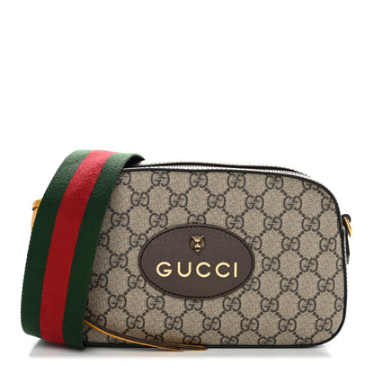 Gucci GG Supreme Monogram Web Neo Vintage Shoulder Bag Beige New Acero Crop 1 of 11