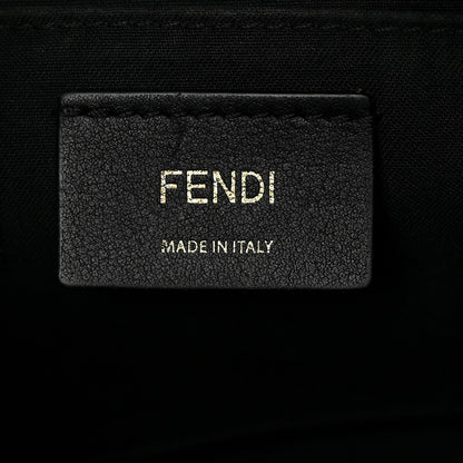 Fendi Glazed Fabric Vitello Century FF 1974 Stamp Patch Camera Case Mogano Panna Black 6 of 10