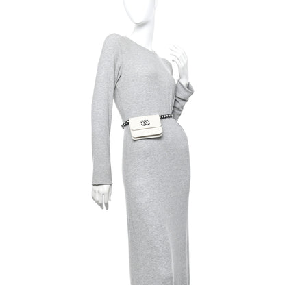 Chanel Caviar Quilted My Everything Belt Flap Card Holder White 2 of 11