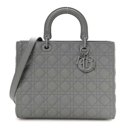 Christian Dior Ultra Matte Calfskin Cannage Large Lady Dior Grey Stone Grey Stone 1 of 10