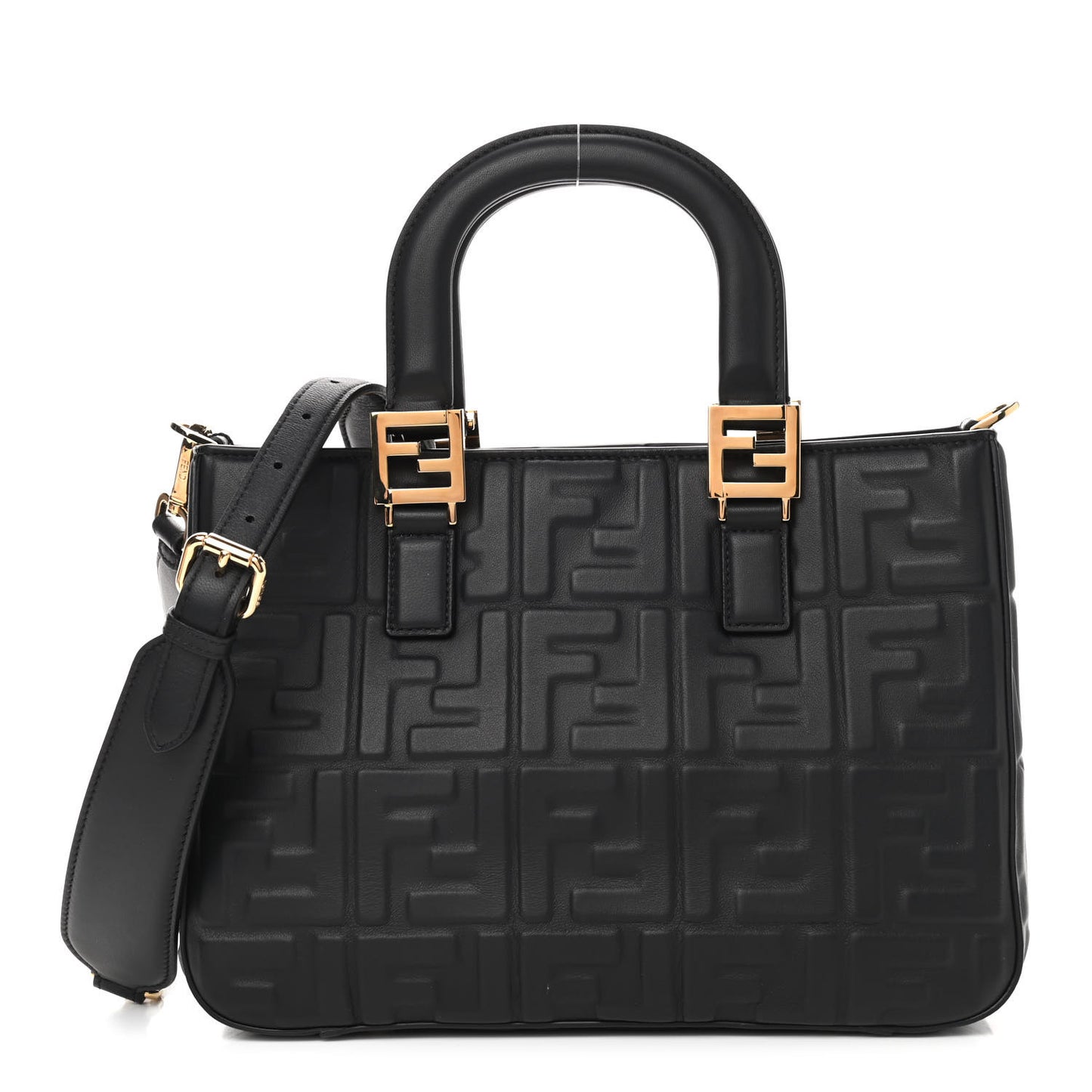 Nappa FF 1974 Embossed Small FF Tote Black