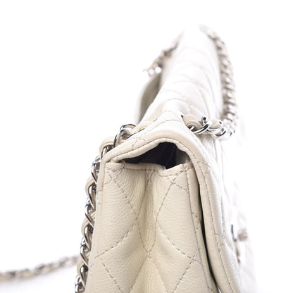Chanel Caviar Quilted Maxi Single Flap White 17 of 21