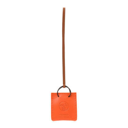 Hermes Milo Lambskin Swift Shopping Bag Charm Feu Gold 1 of 5