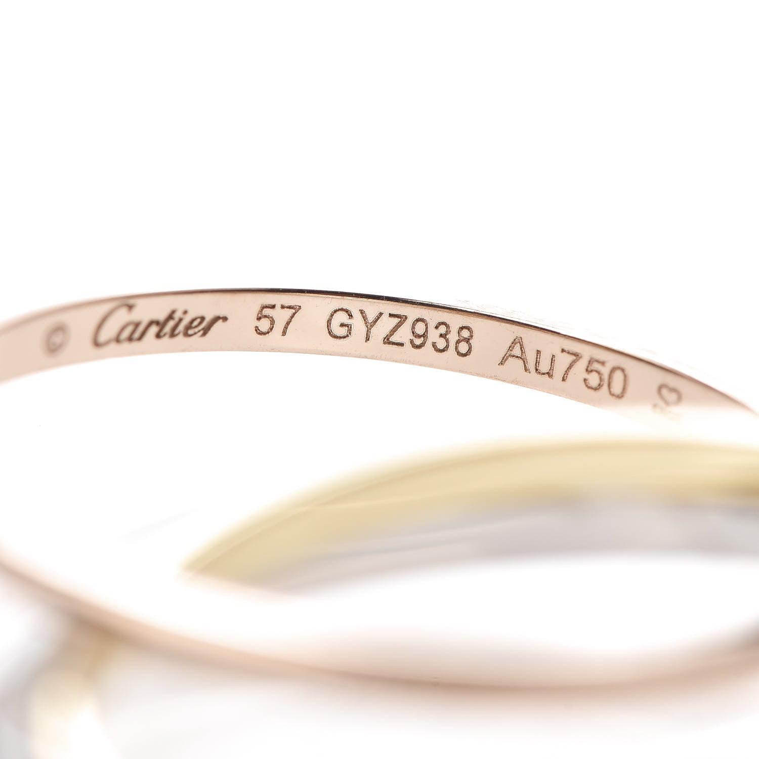Cartier 18K Pink Yellow White Gold Extra Small Trinity Ring 57 8 4 of 5