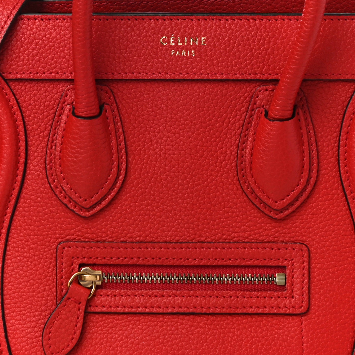 Drummed Calfskin Nano Luggage Red