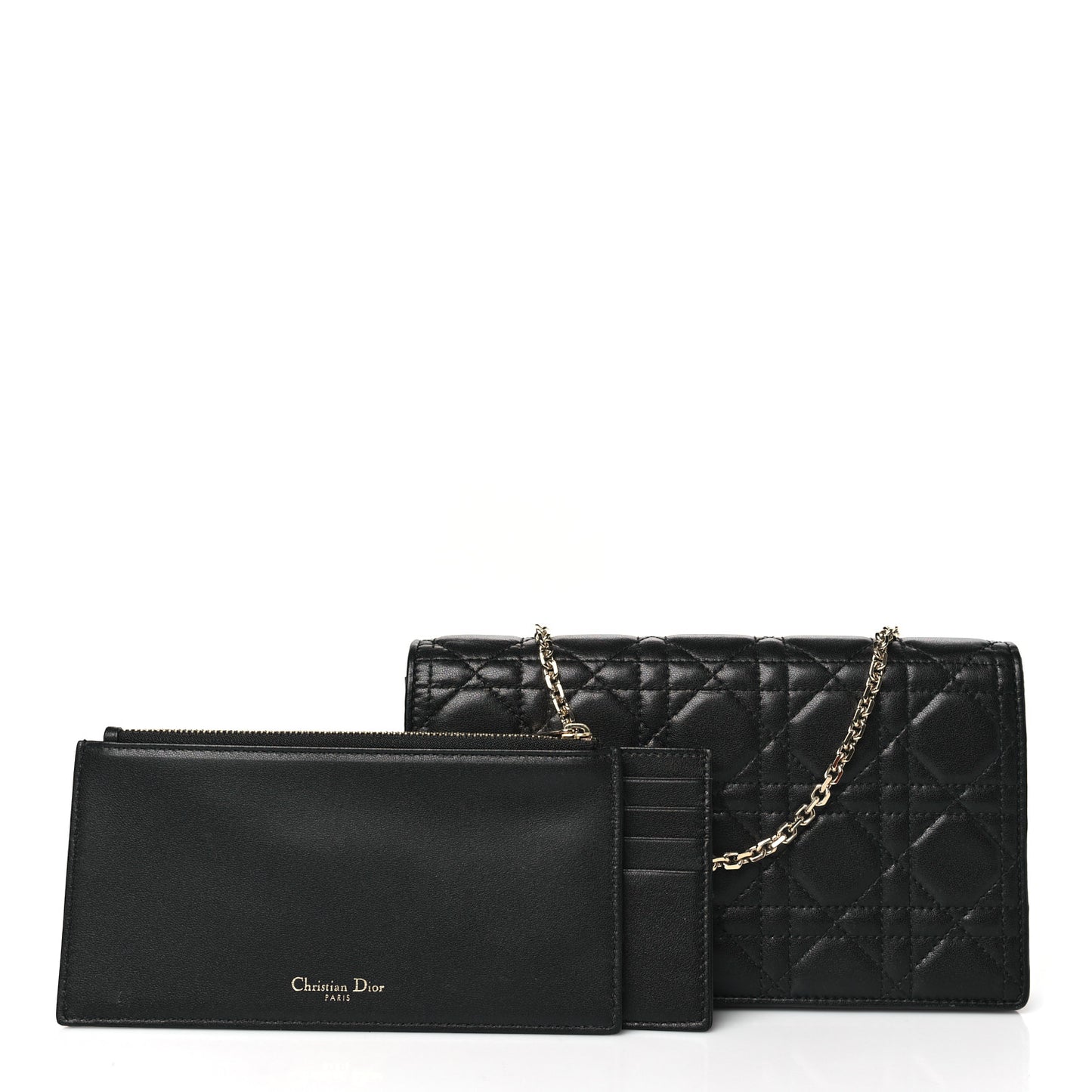 Lambskin Cannage Lady Dior Pouch Black