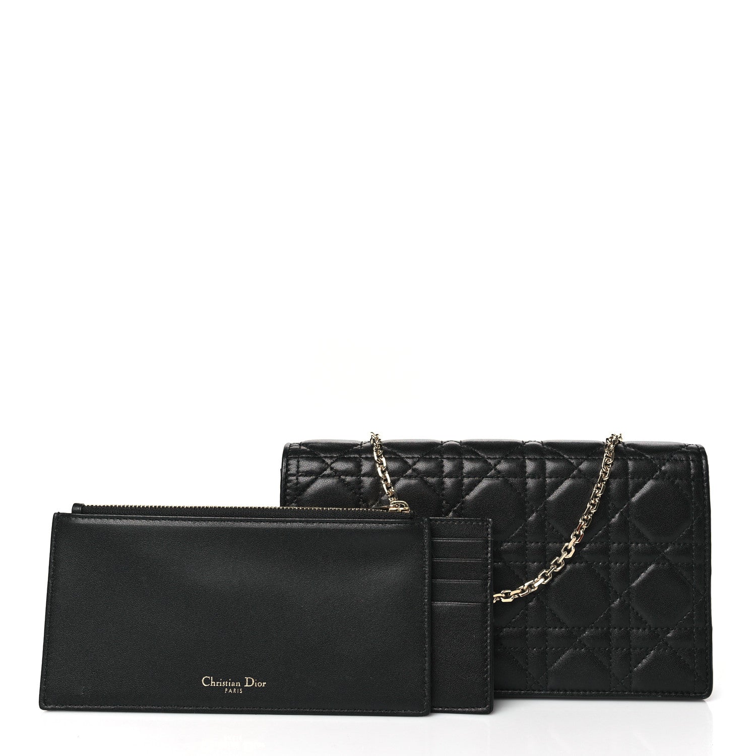 Christian Dior Lambskin Cannage Lady Dior Pouch Black 3 of 11