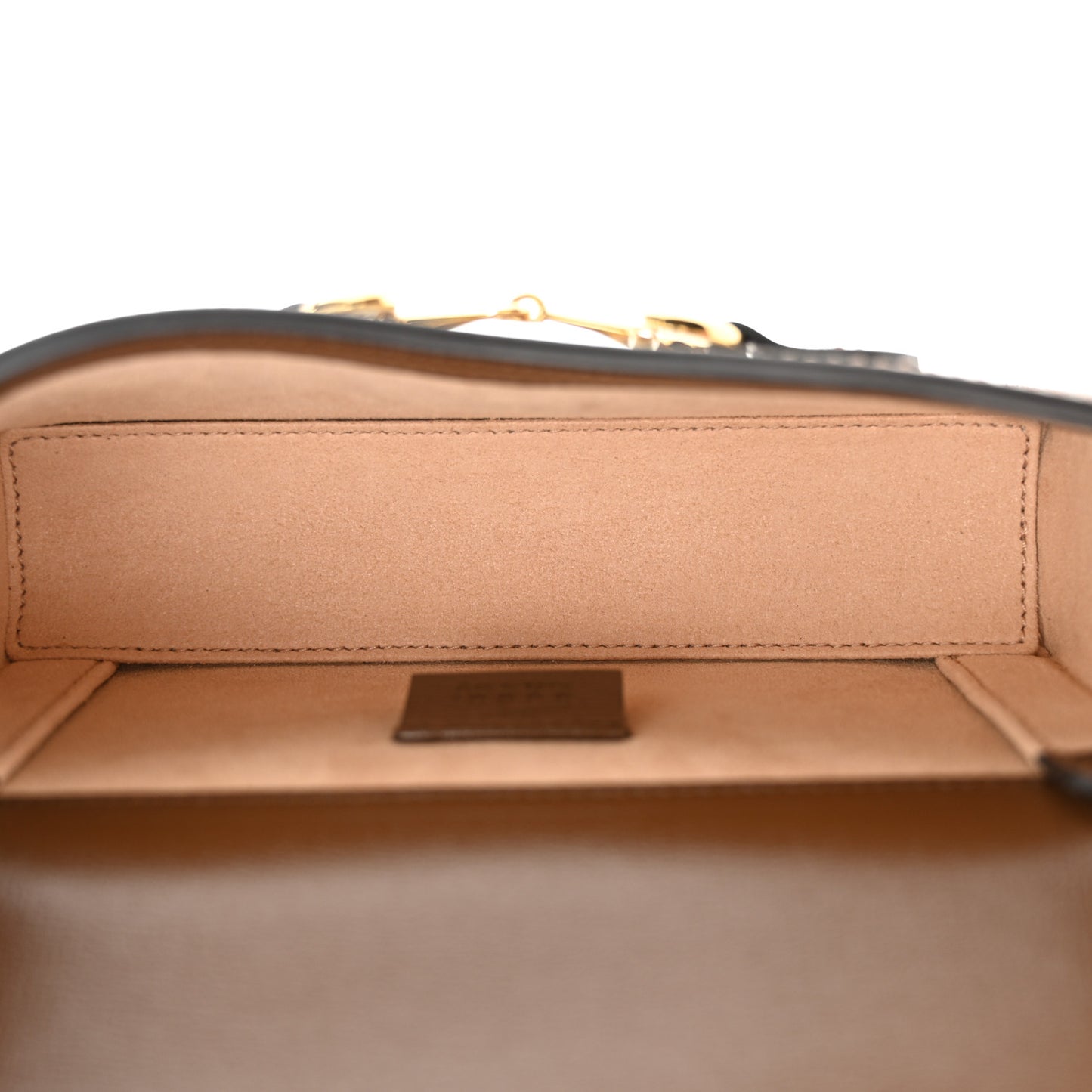 GG Supreme Monogram Mini Horsebit 1955 Shoulder Bag Beige Brown Sugar