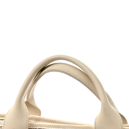 Chanel Mixed Fibers Calfskin Medium Deauville Tote Beige White 12 of 12