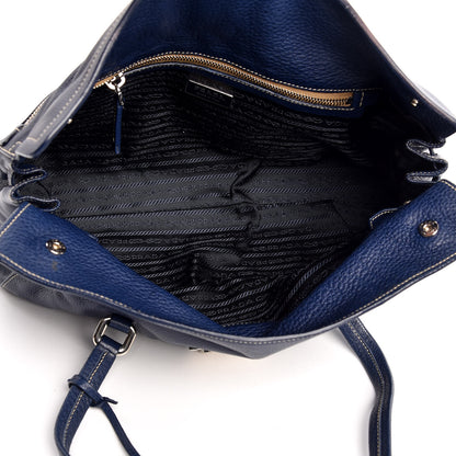 Prada Vitello Caribu Easy A Foldover Pushlock Satchel Bluette 5 of 8