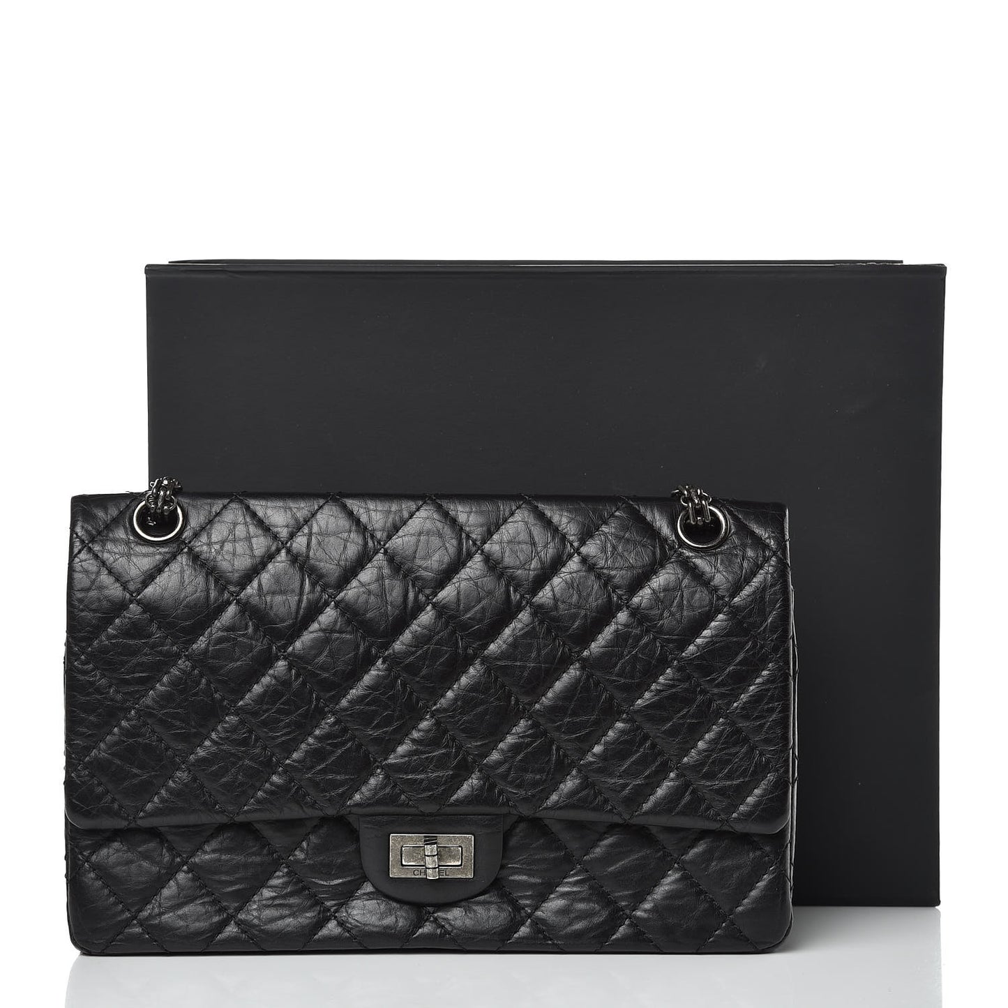 Aged Calfskin Quilted 2.55 Reissue 226 Flap Black