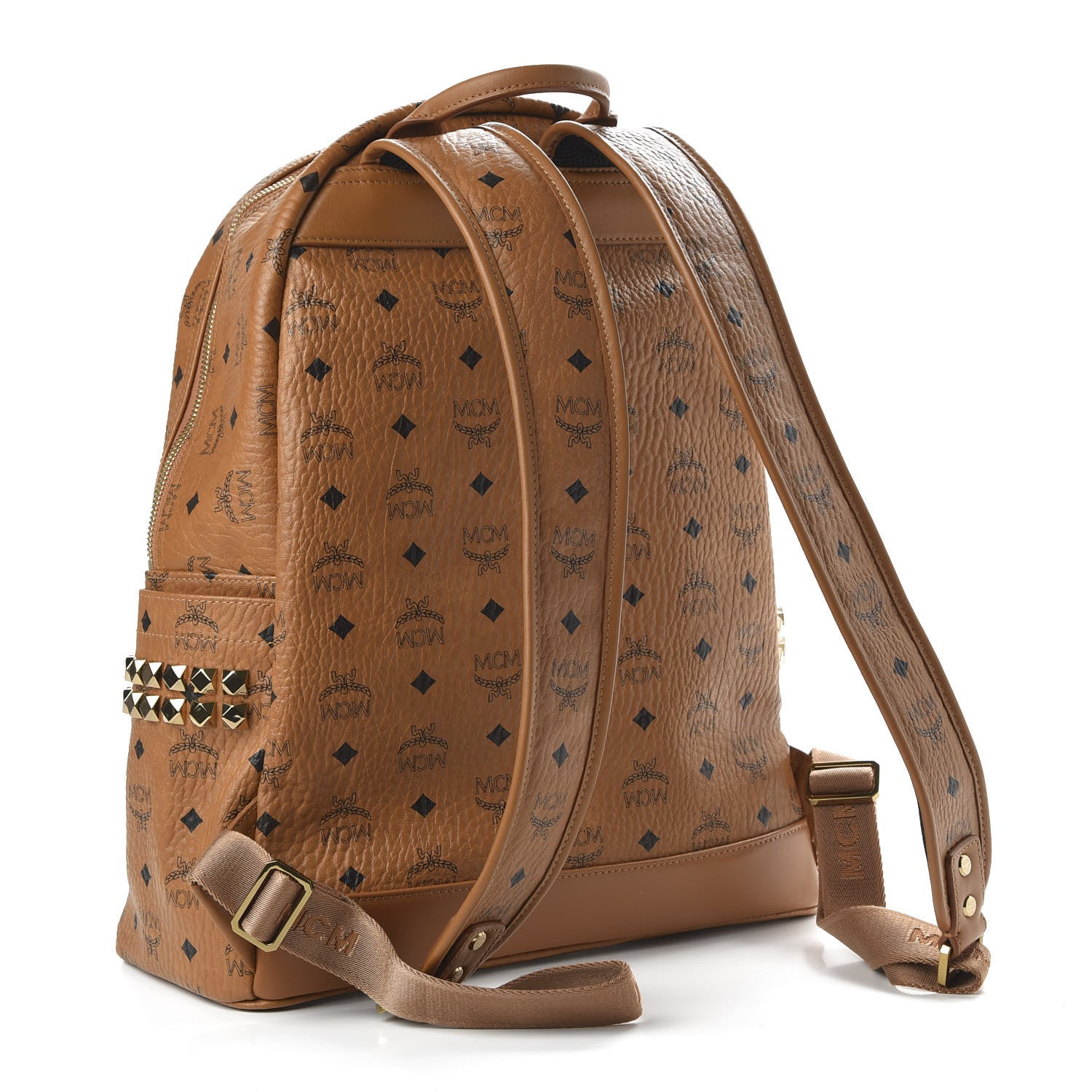 MCM Visetos Medium Side Studs Stark Backpack Cognac 2 of 8