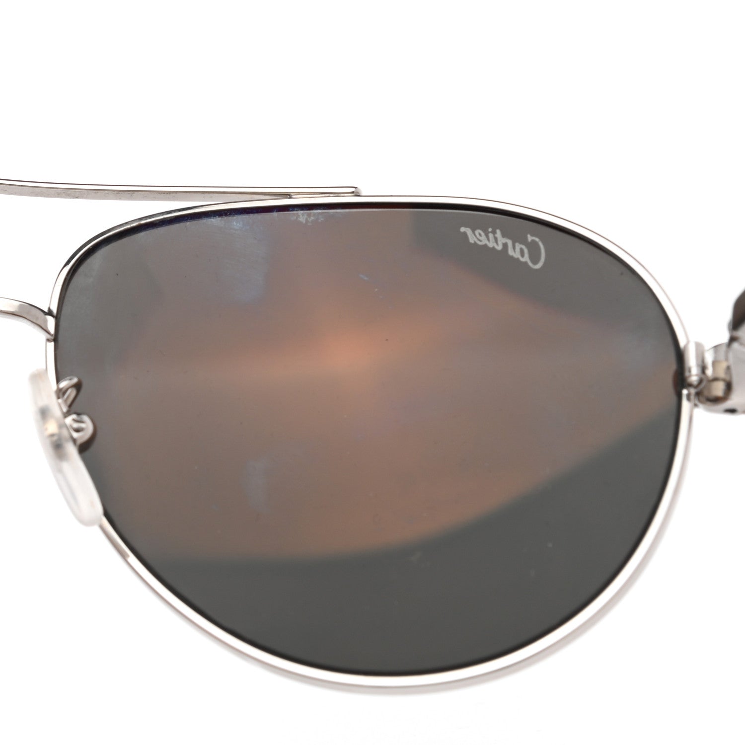 Cartier Panthere De Cartier Aviator Sunglasses Silver 9 of 9