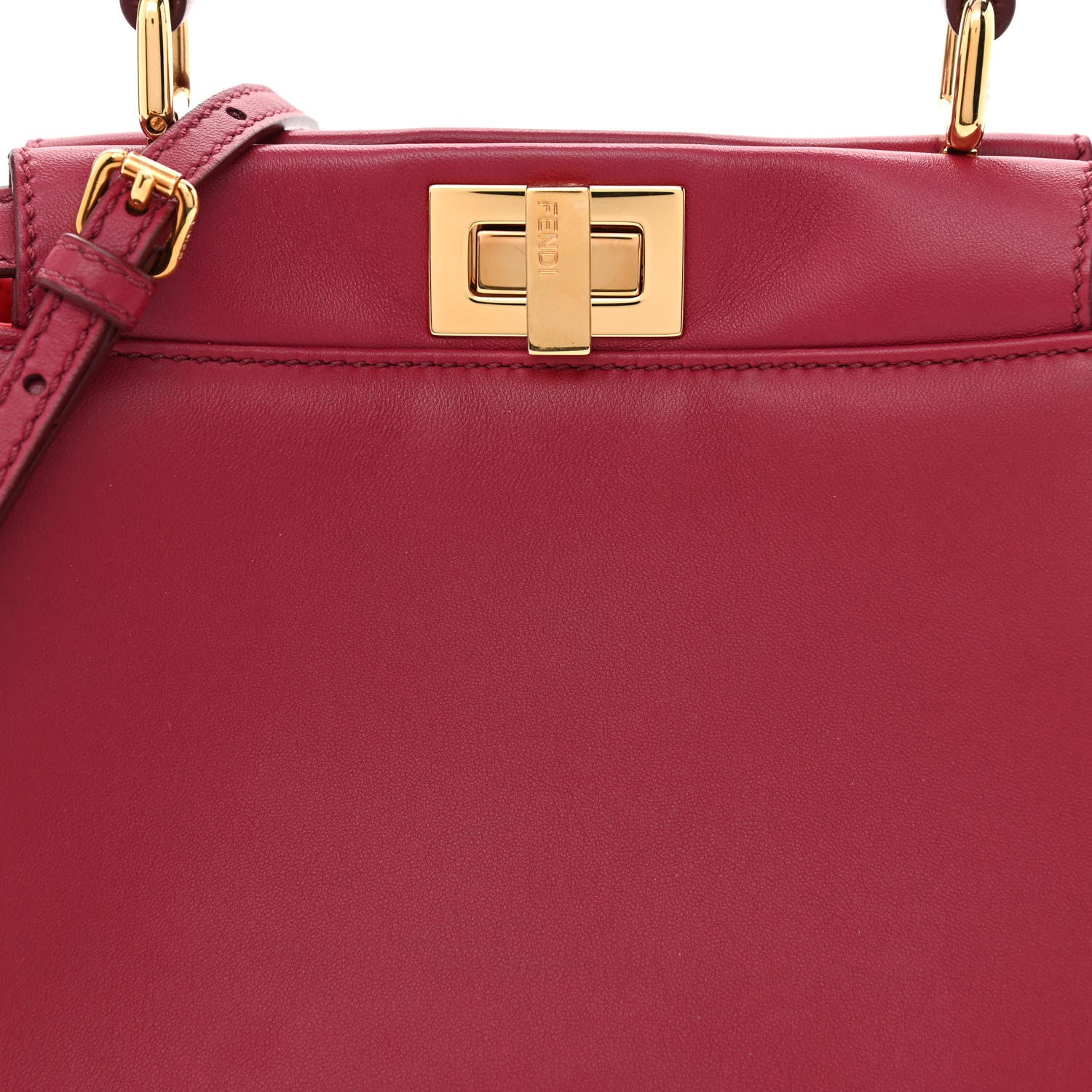 Fendi Nappa Monster Eyes Mini Peekaboo Iconic Satchel Amarena Fiamma 10 of 13