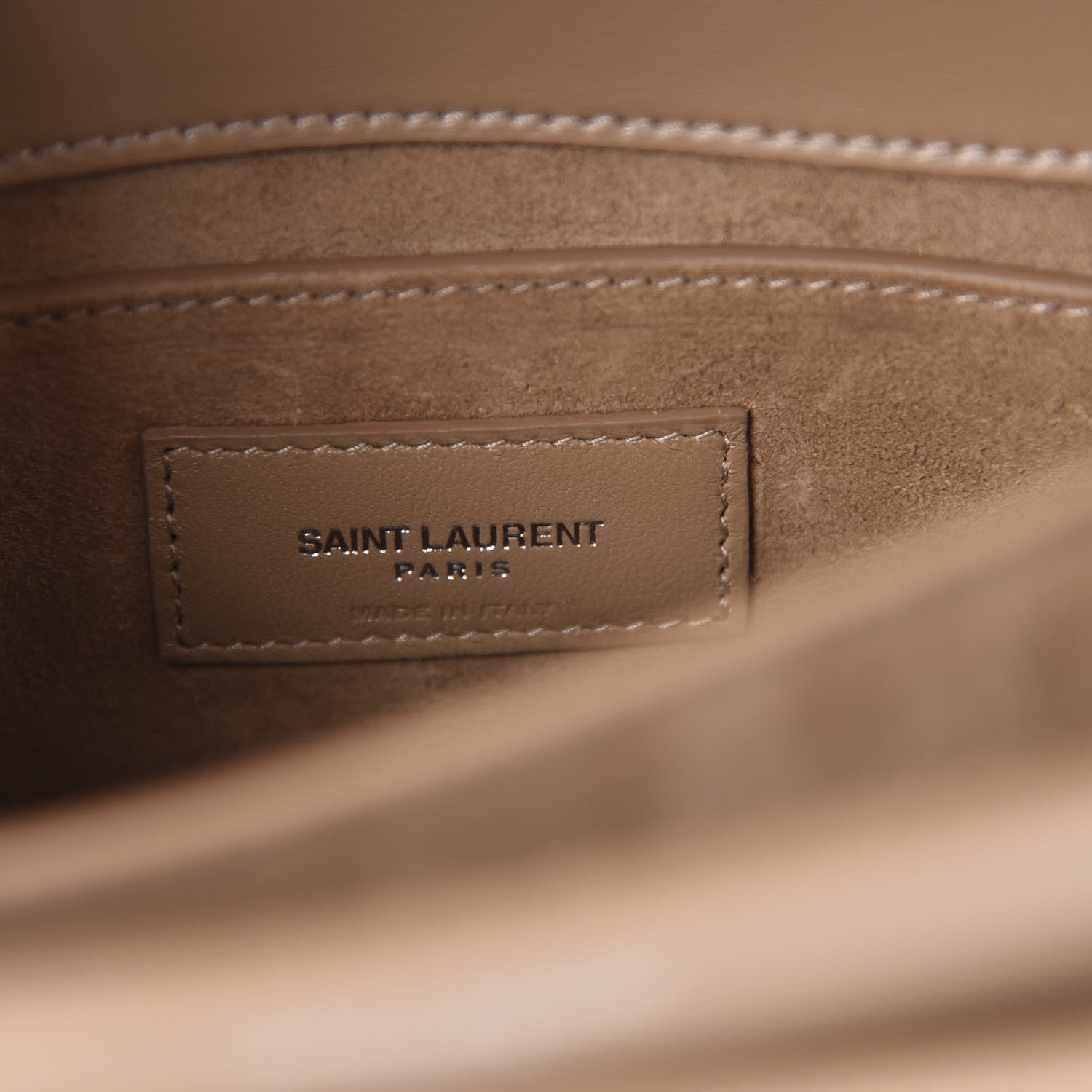 Saint Laurent Calfskin Medium Monogram Sunset Dark Beige 9 of 11