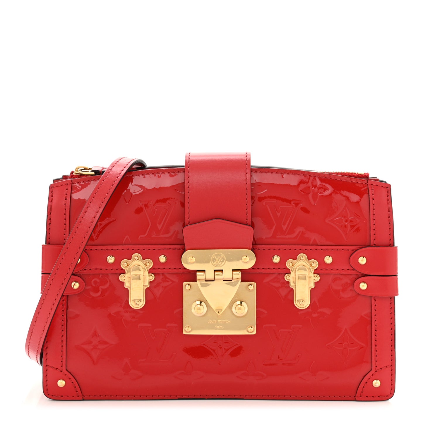 Vernis Trunk Clutch Cherry