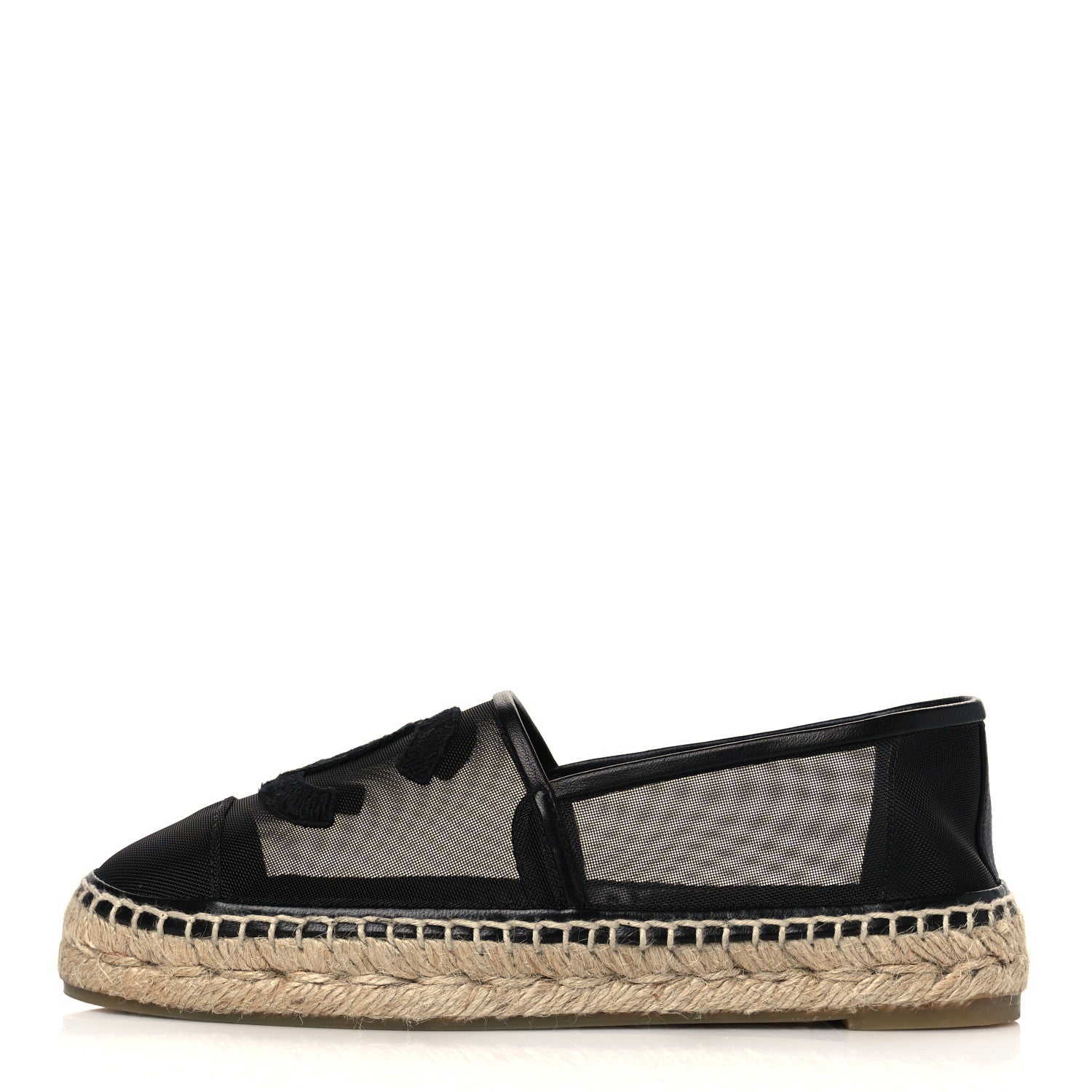Chanel Mesh Grosgrain CC Espadrilles 36 Black 1 of 9