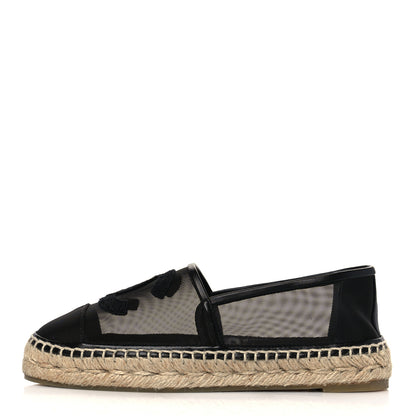 Chanel Mesh Grosgrain CC Espadrilles 36 Black 1 of 9