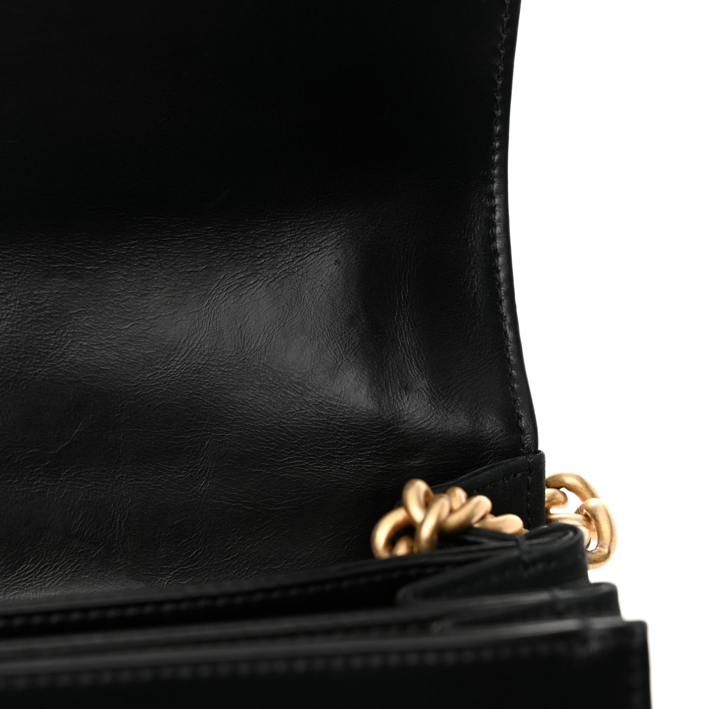Iridescent Calfskin Quilted Small Straight Lined Flap Black
