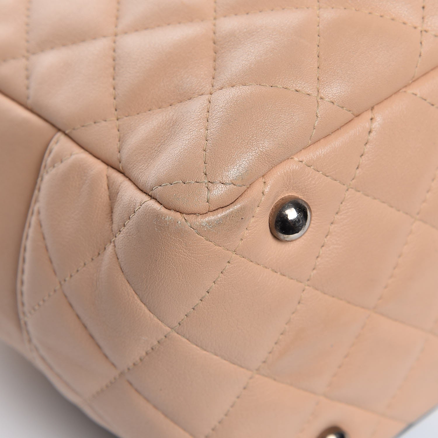 Chanel Calfskin Quilted Large Cambon Bowler Beige Black 10 of 15