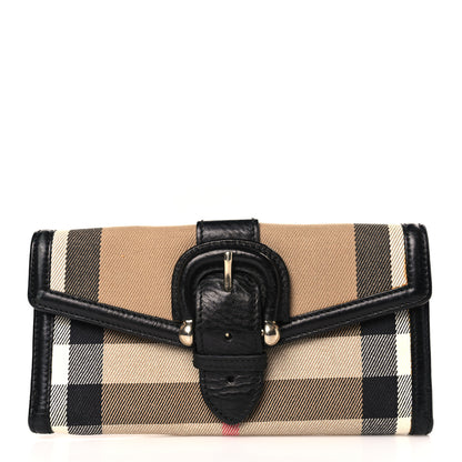 Burberry Calfskin Mega Check Continental Wallet Black 1 of 10