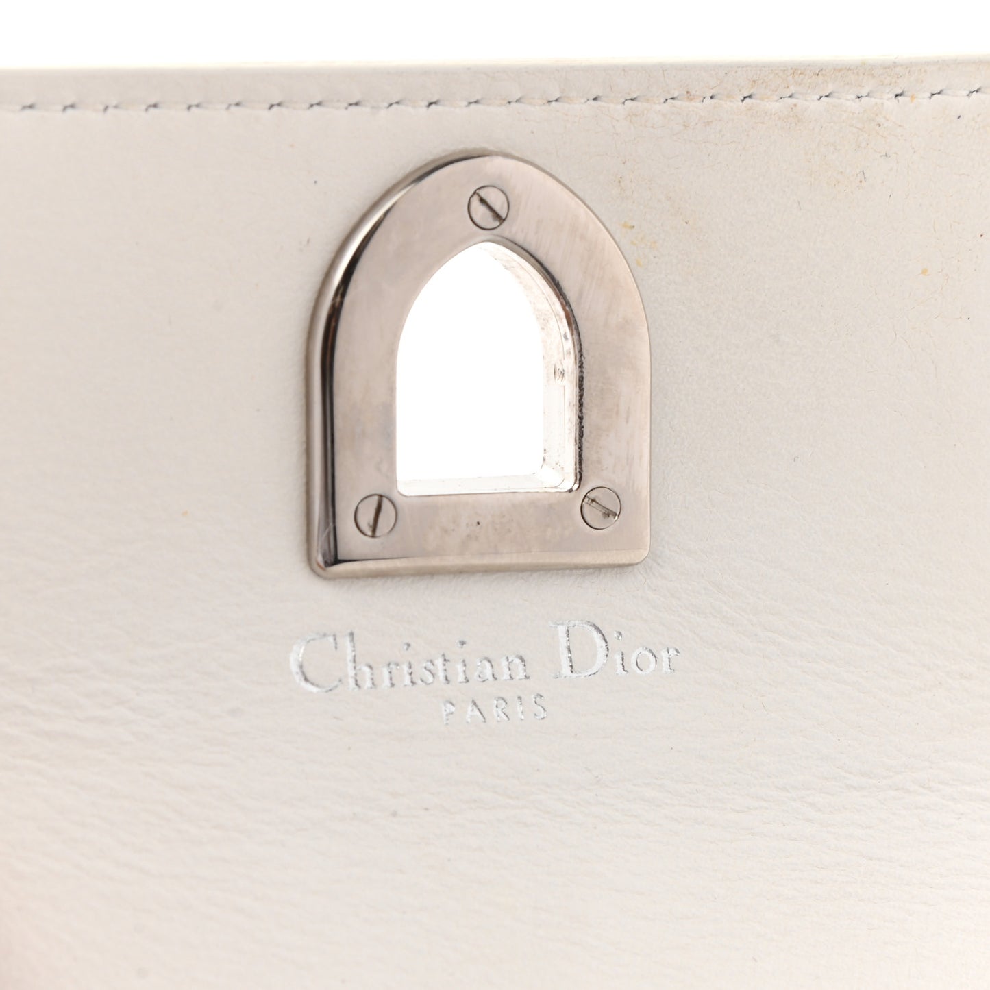Metallic Goatskin Diorever Tri-Fold Wallet Silver