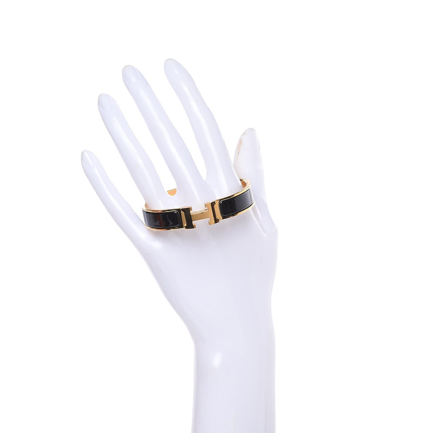 Enamel Narrow Clic Clac H Bracelet PM Black