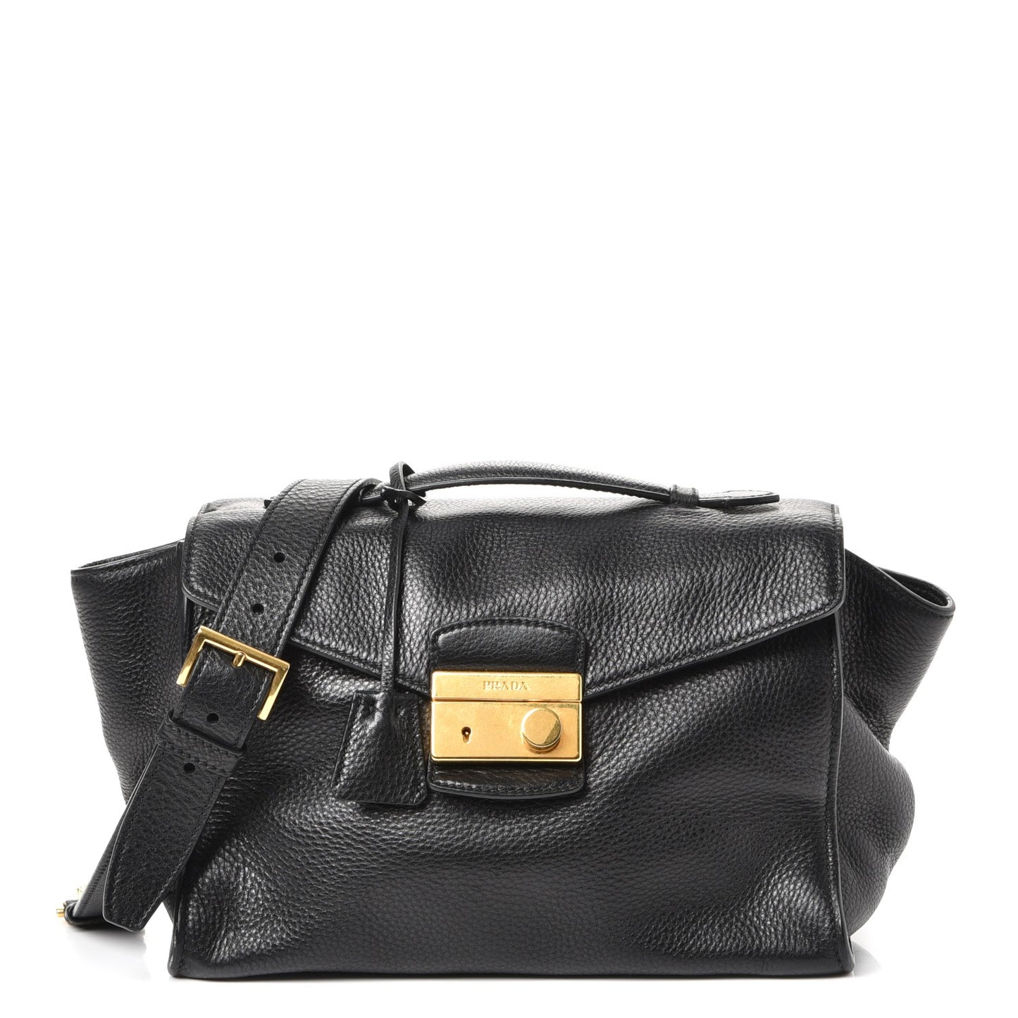 Vitello Daino Sound Twin Pocket Satchel Black