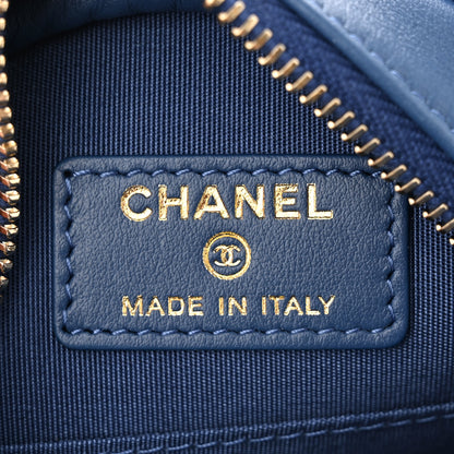 Chanel Shearling Sheepskin Chanel 19 Round Clutch With Chain Blue 6 of 11