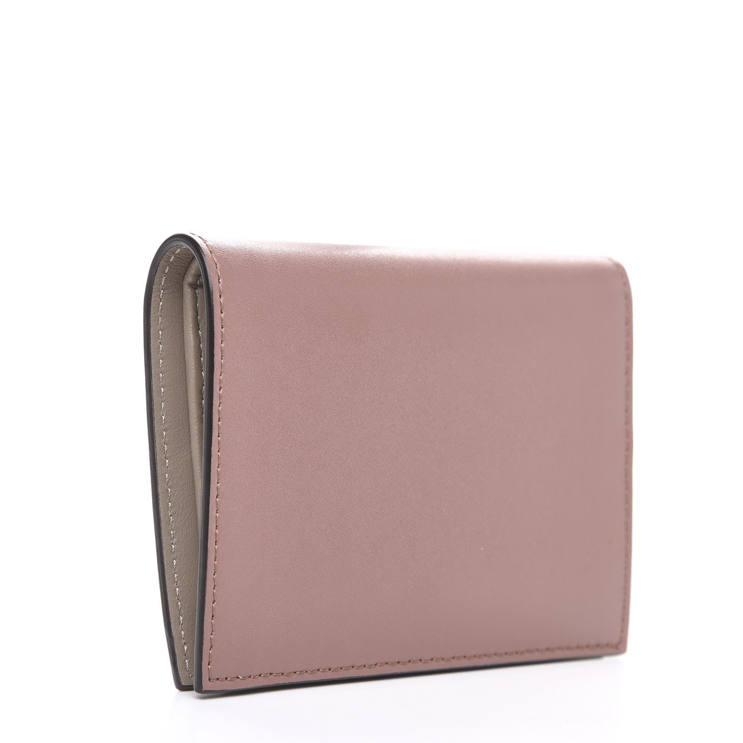 Fendi Vitello Liberty Vitello Century Bi-Color By The Way Compact Bi-Fold Wallet English Rose Tortora 2 of 6