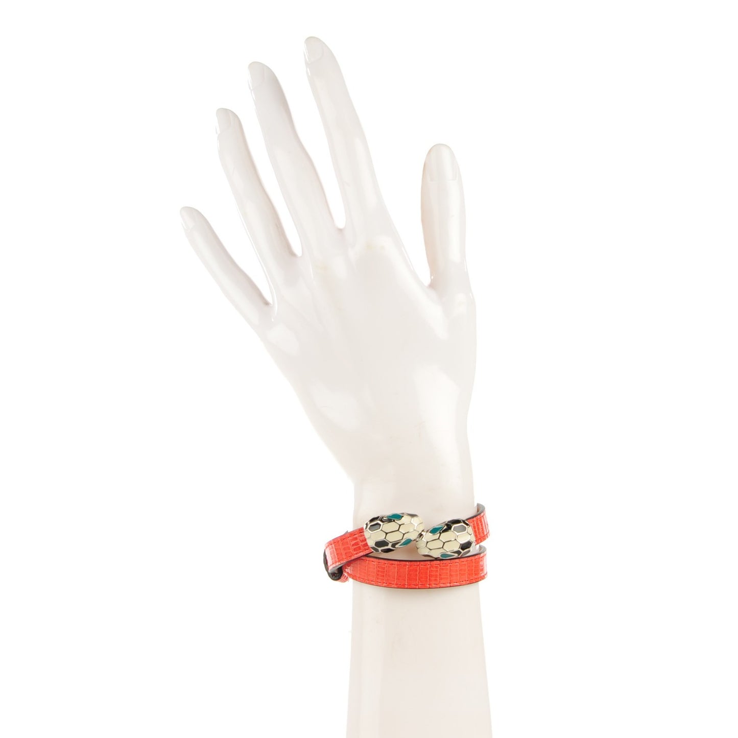 Shiny Lizard Serpenti Forever Multi-coiled Bracelet S Scarlet Red
