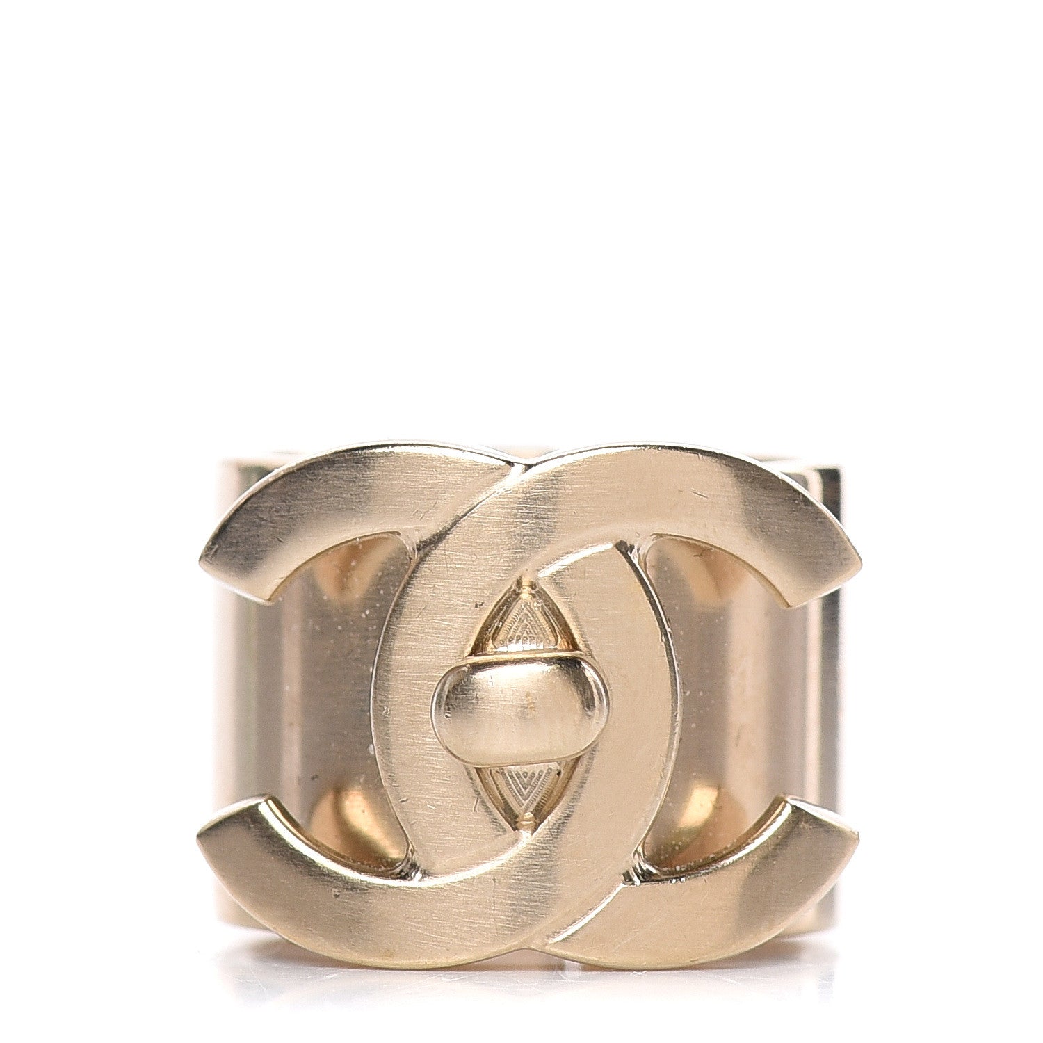 Chanel Metal CC Ring 6.5 Gold 1 of 6