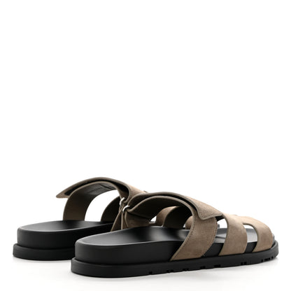 Hermes Suede Goatskin Mens Chypre Sandals 41 Beige Argile 4 of 8