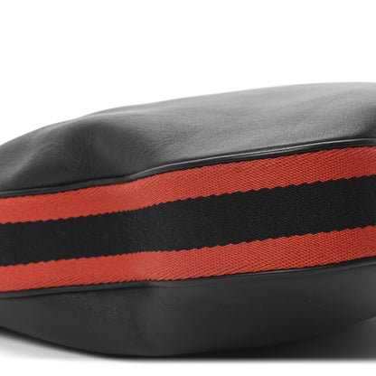 Gucci Aria Calfskin Web Large Attache Shoulder Bag Black 9 of 10