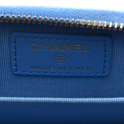 Chanel Lambskin Quilted Chanel 19 Zip Around Coin Purse Wallet Dark Blue 6 of 7