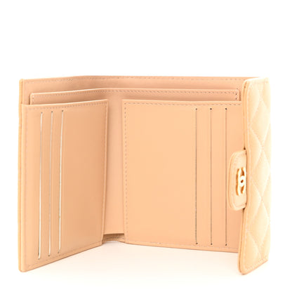 Chanel Caviar Quilted Compact Flap Wallet Beige 5 of 9