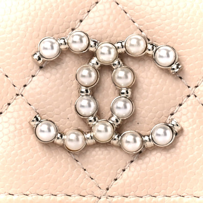 Chanel Caviar Pearl Quilted Coco Candy Flap Card Holder Beige 9 of 11