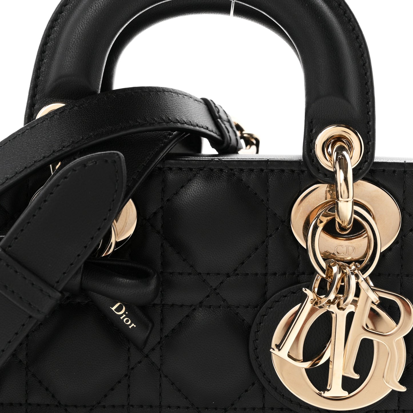 Lambskin Cannage Small Lady D-Joy Black
