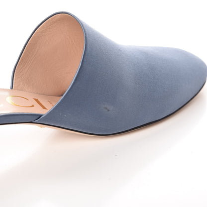 Gucci Silk Satin Crystal Embellished Bow Mules 40.5 Carta Zucchero 10 of 11