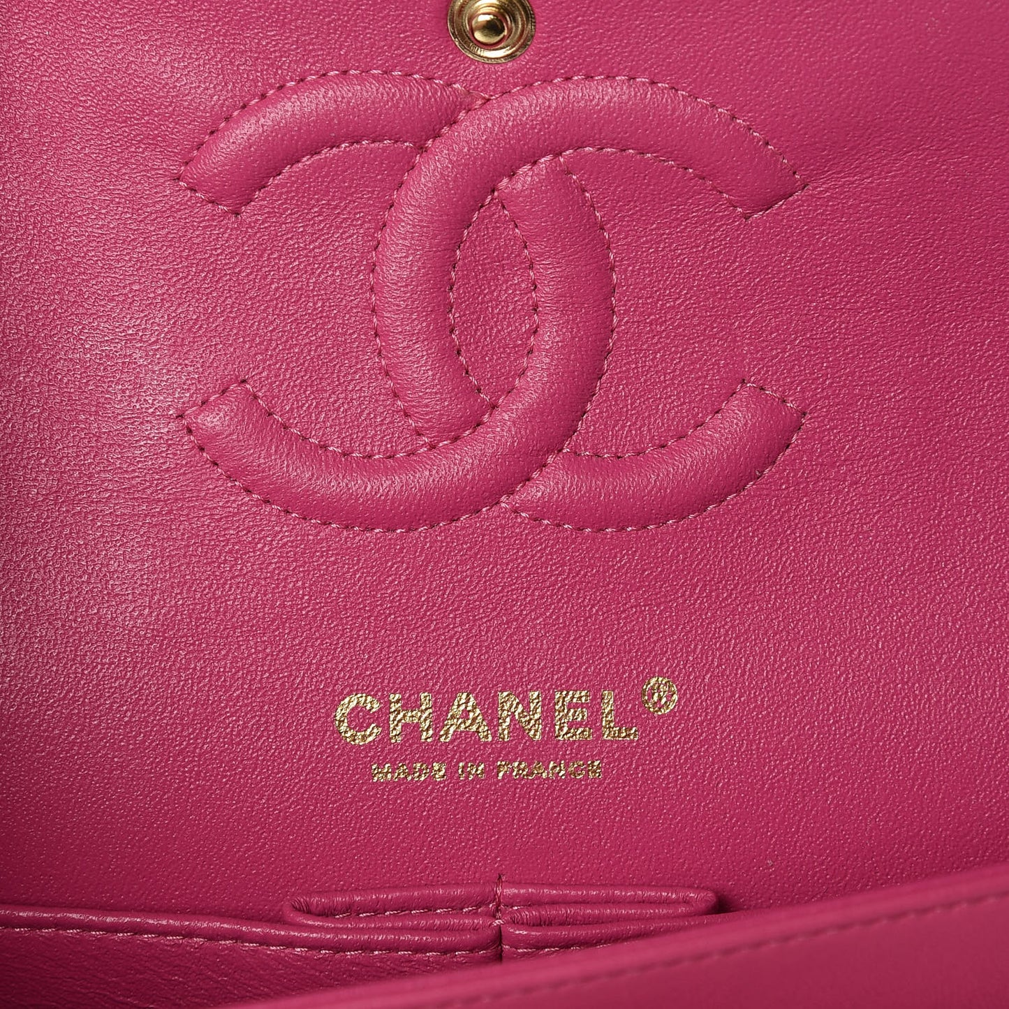 Lambskin Chevron Quilted Medium Double Flap Pink