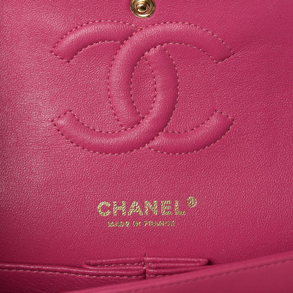 Chanel Lambskin Chevron Quilted Medium Double Flap Pink 7 of 13