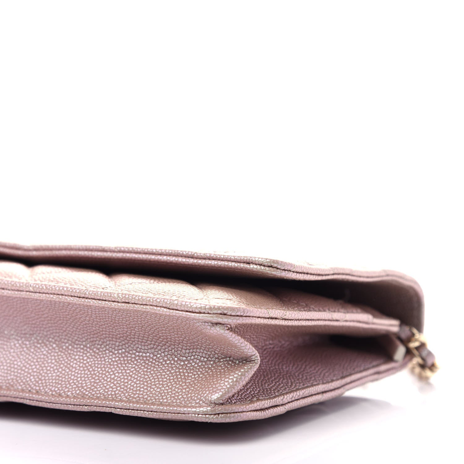 Chanel Iridescent Caviar Quilted Wallet On Chain WOC Beige 11 of 12