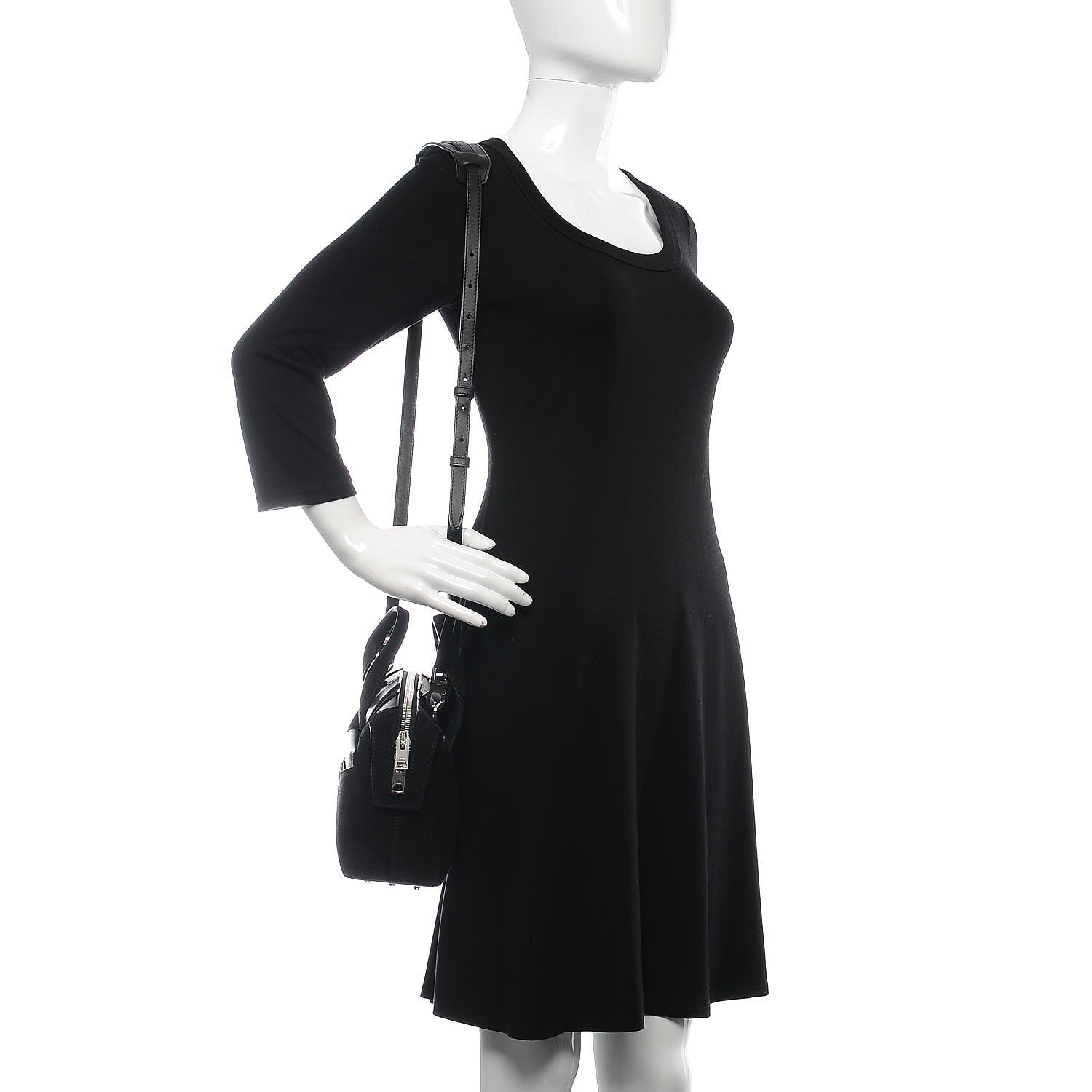 Alexander Wang Suede Calfskin Small Rogue Satchel Black Silver Hardware 2 of 9