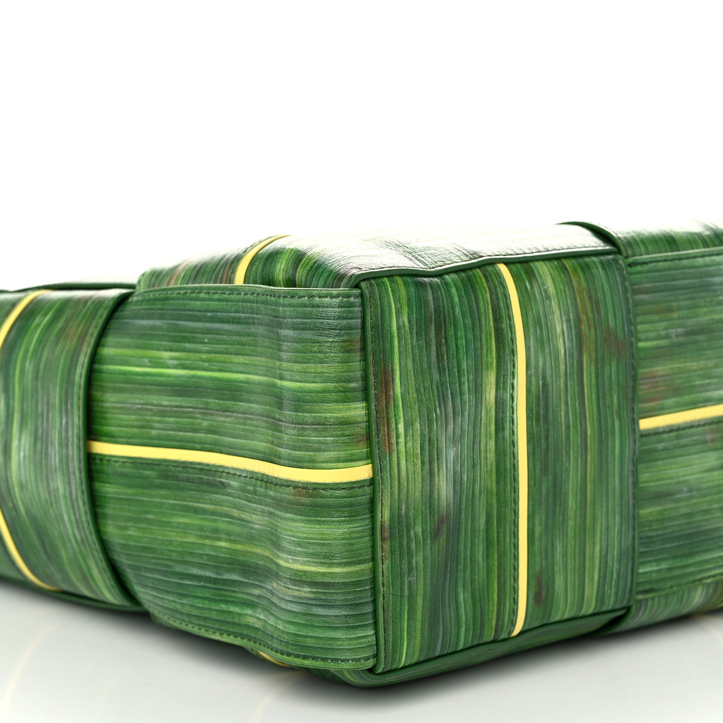 Calfskin Intrecciato Tropical Leaf Printed Large Arco Tote Raintree Seagrass Sherbert