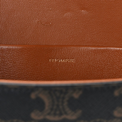 Celine Canvas Calfskin Triomphe Shoulder Bag Tan 6 of 9