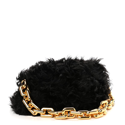 Bottega Veneta Shearling Lambskin The Pouch Chain Black 3 of 10