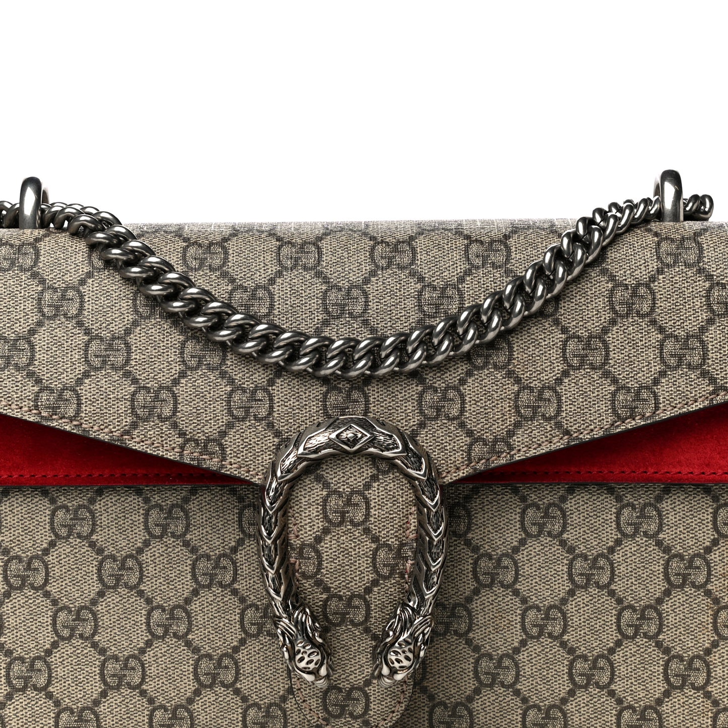 GG Supreme Monogram Small Dionysus Shoulder Bag Red