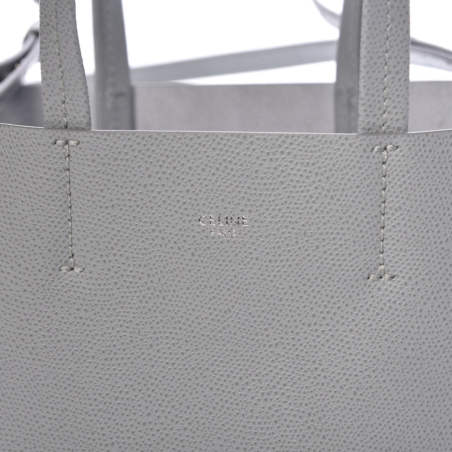 Grained Calfskin Small Vertical Cabas Mineral