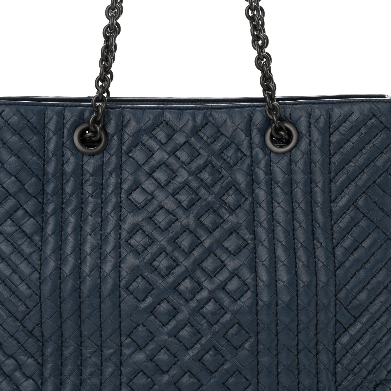 Bottega Veneta Lambskin Intrecciato Boutis Medium Tote Dark Denim 8 of 15